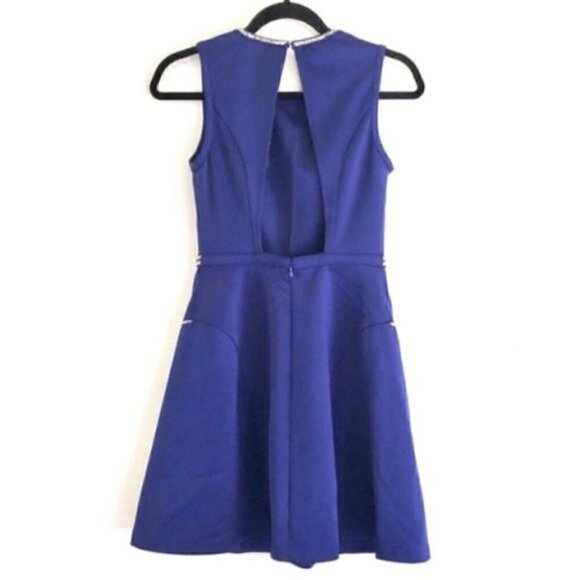 Nordstrom I. Madeline Dress S NWT Backless Beaded Fit Flare Blue Cocktail Party - Picture 7 of 10